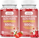 Μαγνήσιο Γλυκινικό Gummies 500mg για ενήλικες & παιδιά Συμπλήρωμα μαγνησίου με βιταμίνη B6-Φυσικό Calm Gummies-Calm Mood, μυών & υποστήριξης ύπνου-Strawberry Flavor, 120 Gummies