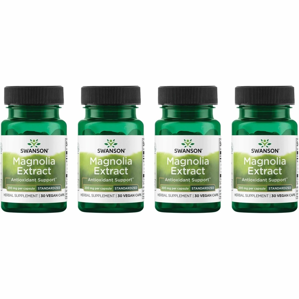 Swanson Magnolia Bark-Herbal συμπλήρωμα παραδοσιακά χρησιμοποιείται για την προώθηση του νευρικού συστήματος & Digestive Υποστήριξη για την υγεία-Μπορεί να προωθήσει την αναπνευστική υγεία & το άγχος υποστήριξη (30 κάψουλες Veggie, 200mg το καθένα) 4 Pack
