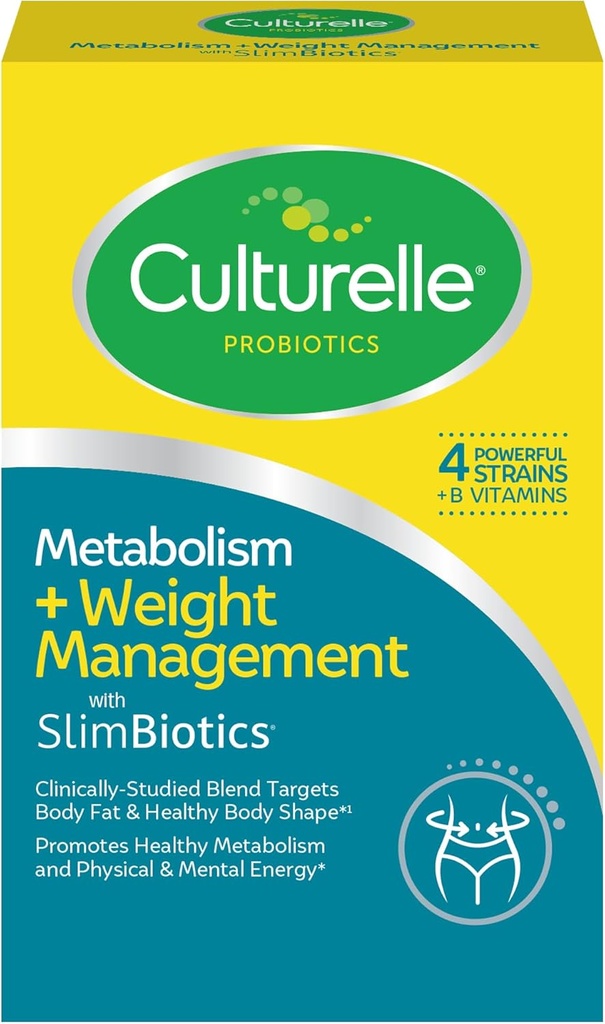 Culturelle Metabolism + Kilo Management with SlimBiotics® Probiyotik Capsules – 30 Kont – Güvenli Yönetme Kilo - Sağlıklı Metabolism ve Fiziksel ve Zihinsel Enerjiyi Destekleyin