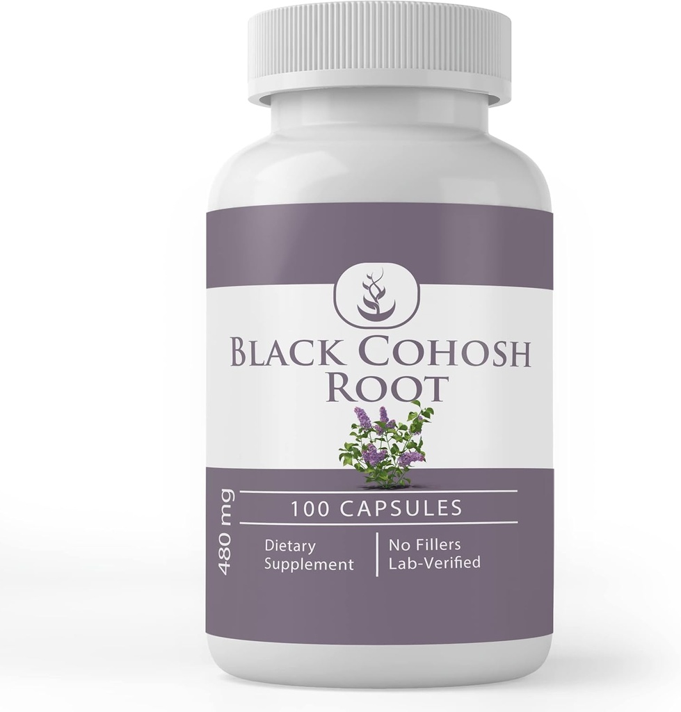 Pure Original Materialss Black Cohosh Root, (100 Capsules) Her zaman Pure, Nomixs Or Fillers, Lab programlanabilir