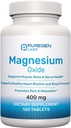 Magnesium 400mg [High Potency] Supplement – Magnesium Oxide for Immune Support, Muscle Recovery, Leg Cramps and Relaxation 120 Tablets