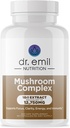 DR. EMIL NUTRITION 10 Mushroom Supplement for mental Clarity, Focus & Immune Support - Fonksiyonel Mushroom Nootropic Supplement with Lions Mane Extract, Cordyceps, Türkiye Tail & More