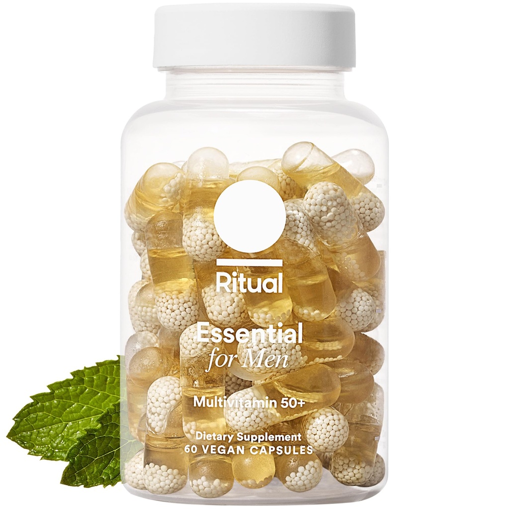 Ritual Multivitamin for Men 50+, Vegan, Immune Function Support*, Omega-3 DHA, B12, K2, Gluten Free, Non-GMO, Mint Essenced, 30 Day Supply
