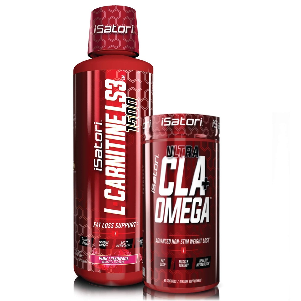 iSatori L-Carnitine LS3 Pink Lemonade 1500 mg (32 Hizmet) & iSatori Ultra CLA (90 Softgels)