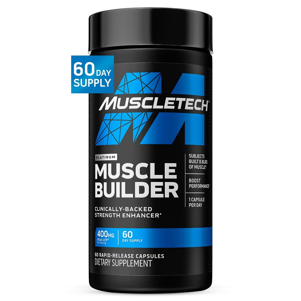 Muscletech Nitric Oxide Supplements for Men & Women, Muscle Builder (60 Κάψουλες) - Nitric Oxide Booster Supplement Υποστηρίζει μυϊκή αύξηση & απόδοση - 400mg κορυφή ATP για ενισχυμένη δύναμη