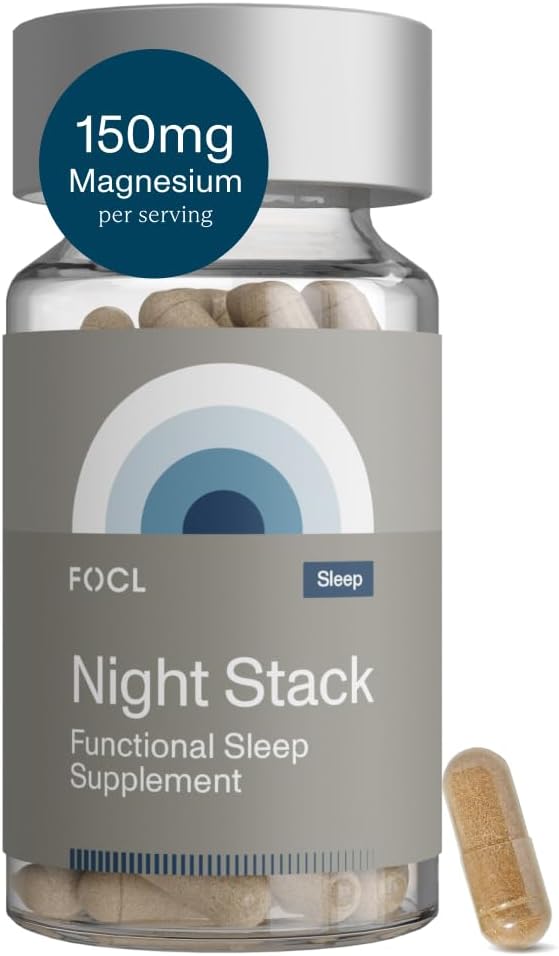 FOCL Restful Night Magnezyum Sleep Supplement - Natural Sleep Aid, Melatonin Free, No Grogginies, Calm - Magnezyum Supplement for Restorative Sleep with Ashwagandha - Vegan, GMO, Cruelty Free