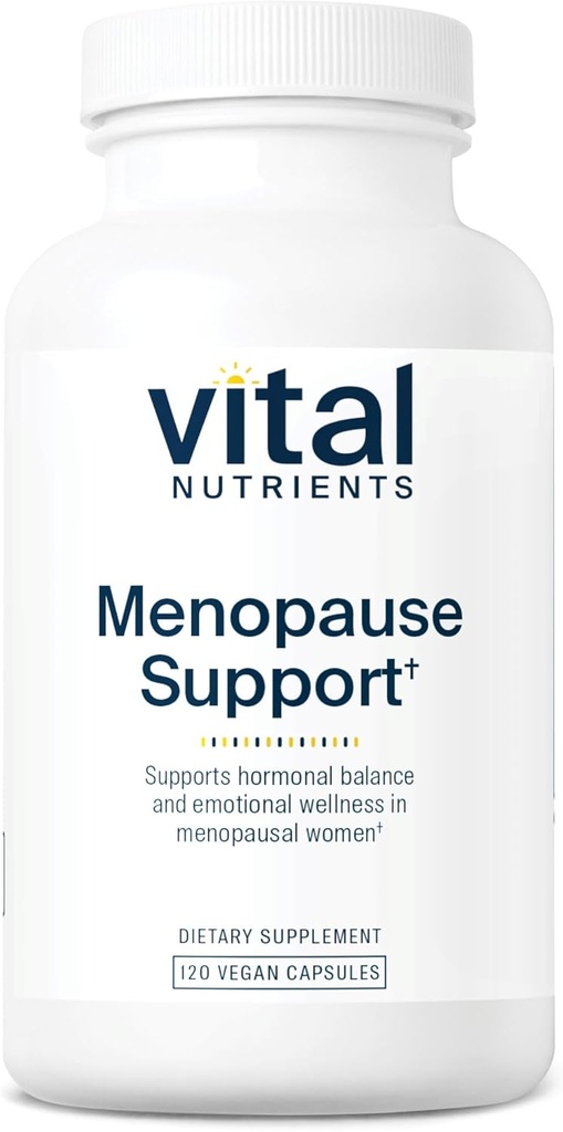 Vital Nutrients Menopause Support | Vegan Supplement for Women | Herbal Kompleks with Black Cohosh and Vitex Tree Berry for Hormon Balance Support* | Gluten, Süt, Soy Free | 120 Capsules