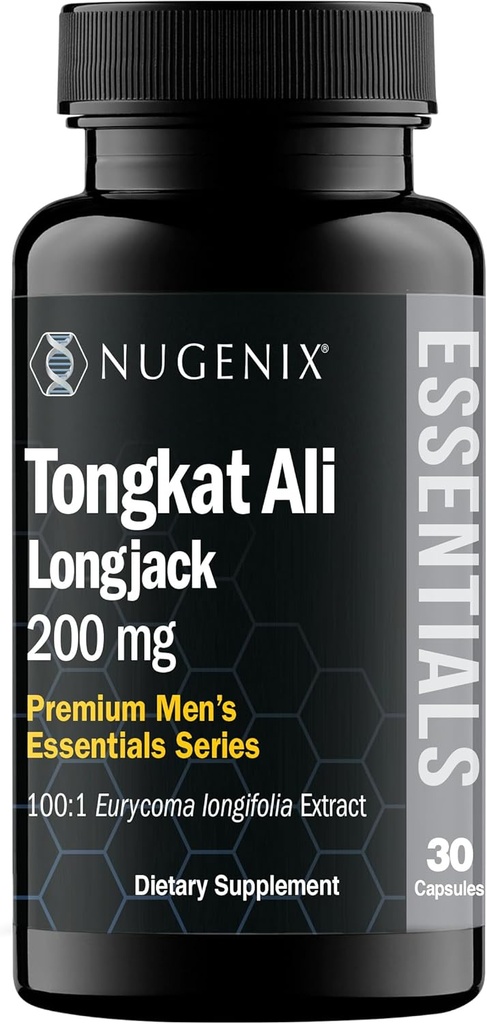 Nugenix Απαραίτητα Tongkat Ali για τους άνδρες, Υποστήριξη για την υγεία των ανδρών, Longjack Eurycoma εκχύλισμα Longifolia, 30ct