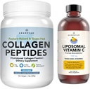 AMANDEAN Premium Liposomal Vitamin C & Bovine Collagen Bundle Sche. Güçlü Antioksi. Sıvı Quali-C. Grass-Fed Collagen. Hydrolyzed Type 1 & 3. Immune Support. Sağlıklı Cilt, Saç ve Çiçeği