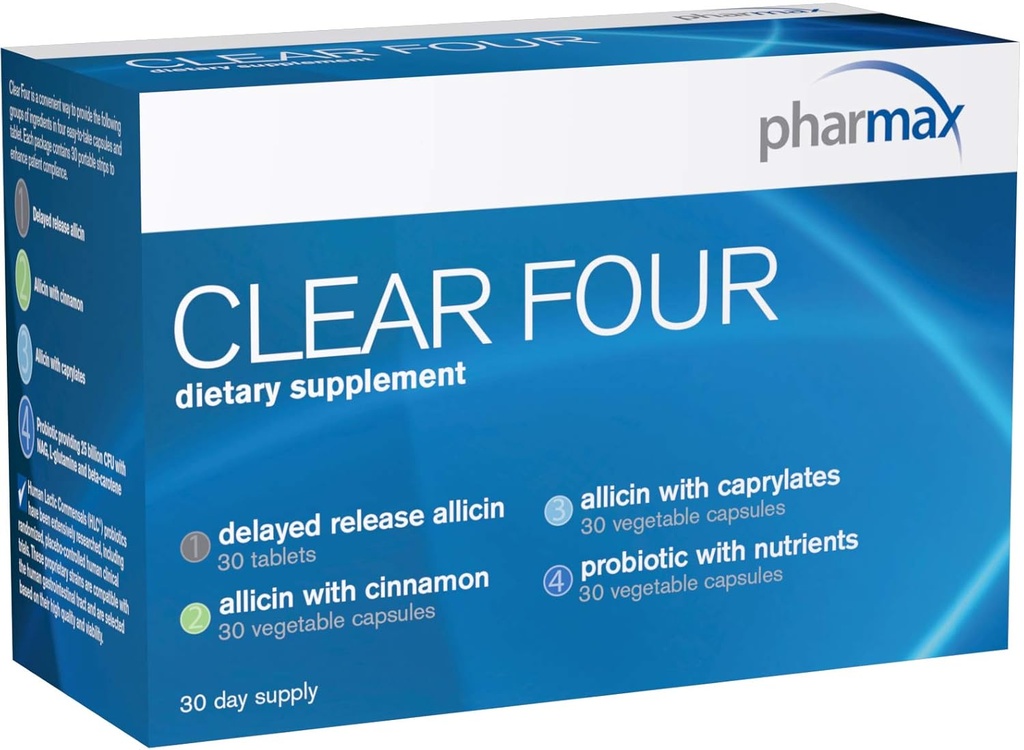 Pharmax Clear Four | Raf Stable Probiyotikleri Gastrointestinal Health | 30 Day Supply