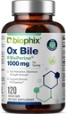 BioPerine 120 Veggie Capsules ile biyophix Ox Bile 1000 mg - Yüksek Aborpsiyon Digestive Enzymes Supplement - Liver Metabolic GI Fat Metabolism Destek Desteği