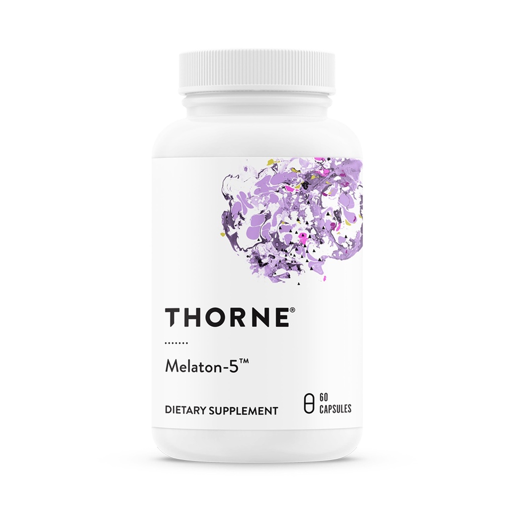 THORNE - Melaton-5-5 mg Melatonin Supplement - Destekler Normal Circadian Rhythms, Restful Sleep & Relaxation* - Third-Party Sertifikalı - Gluten, Dairy & Soy-Free - 60 Capsules