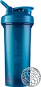 BlenderBottle Classic V2 Shaker Bottle Perfect for Protein Shakes and Pre Workout, 28-Ounce, Ocean Blue