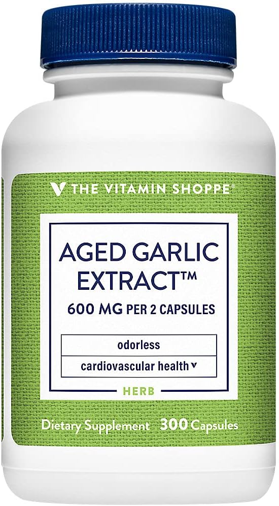 The Shoppe Odorless Aged Garlic Extract - Supports Cardiovascular Health - 600 MG (300 Capsules)