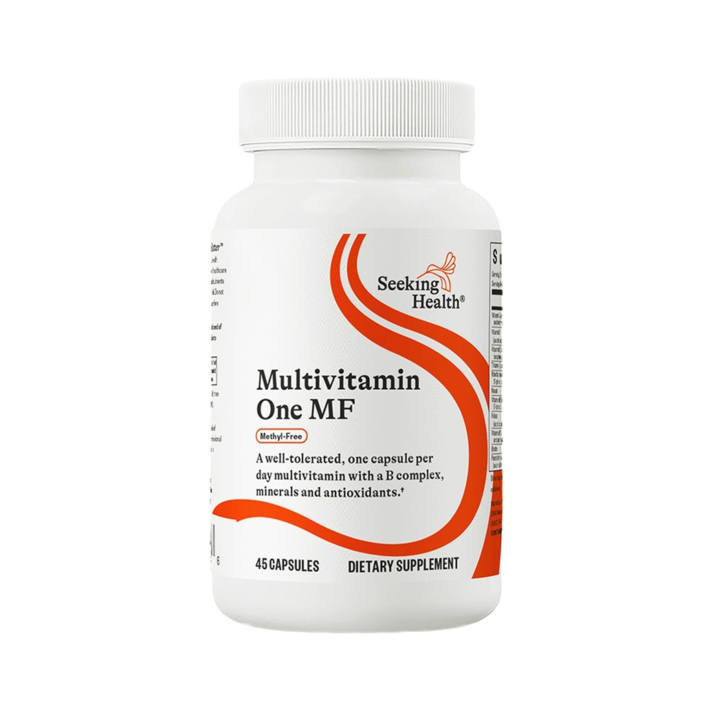 Sağlık Multivitamin One MF - MTHFR Support Supplement with Folinic Acid & Vitamin B12 - Easy-to-Digest - Torch-Free Vegetarian Capsule - 45 Veggie Capsules