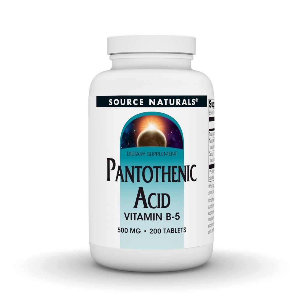Source Naturals Pantothenic Acid 500 mg Vitamin B-5 Diyetsel Supplement - 200 Tablet
