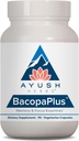 Ayush Herbs BacopaPlus - Bacopa Supplements, Organik Bacopa for Memory & Focus, Cognitive Support Pill for Yetişkinler için Ginkgo, Gotu Kola, Ashwagandha - 90 Vegetarian Capsules (1 Count)
