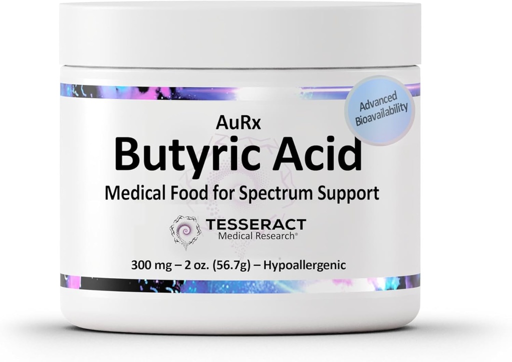 AuRx Autism Spectrum Medical Food Toz Gut Health, Stabilized Butyric Acid Supplement in a Palatable-Tasting Toz for ASD Children, Hipoallergenic, 2 Ounces