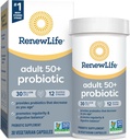 Renew Life Probiotic Adult 50 Plus Probiotic Κάψουλες, Ημερήσια Συμπληρώματα Υποστηρίζει Ουρία, Πεποίθηση και Ανοσολογική Υγεία, L. Rhamnosus GG, Γαλακτοκομικά, Σόγια και Χωρίς Γλουτένη, 30 Δισεκατομμύρια CFU, 30 Count