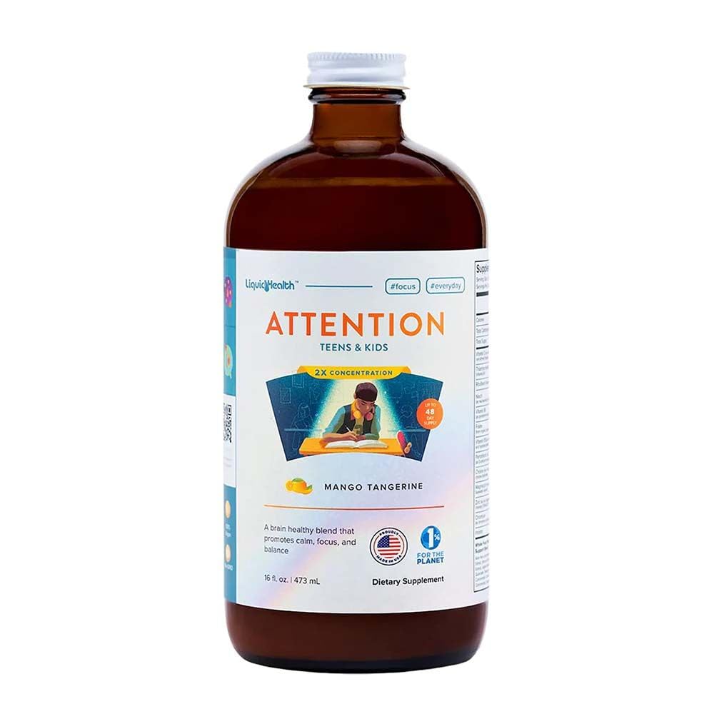 LIQUIDHEALTH Dikkati Çocuklar ve Gençler için Çokvitamin - Memory Retention, Concentration, Focus, Mood, Relaxation & Calming - ABD'de yapılan, Great Taste, Vegan, Sugar-Free (16 oz)