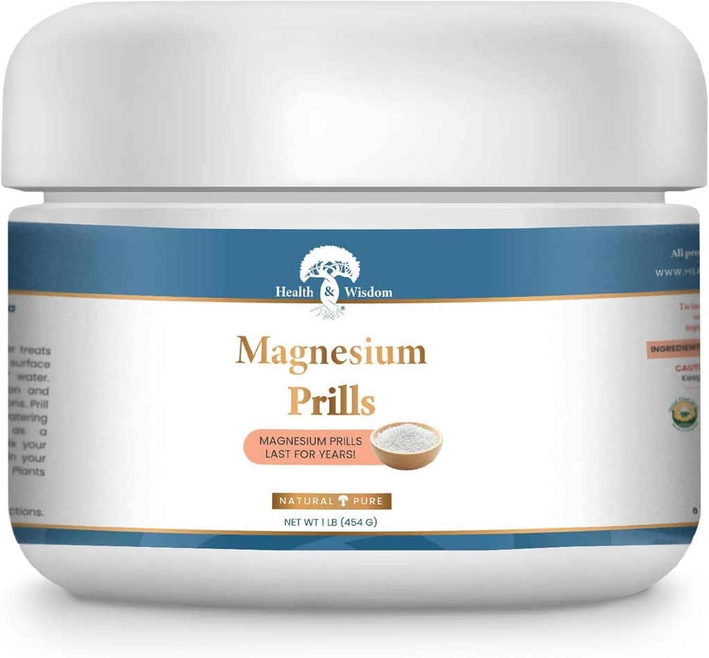 Sağlık ve Bilge Magnezyum Prills - Yapılı Su Cihazları, Magnezyum Çamaşır Beads, Topical Magnezyum, Precious Mineral, Magnezyum Water, Deionized Water, Magnezyum Soak - 16 Ounces