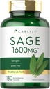 Carlyle Sage Supplement 1600 mg | 180 Capsules | High Potency | Non-GMO, Gluten Free
