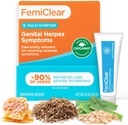 Genital Herpes Belirtileri ve Soğuk Sores için FemiClear, Multi-Symptom - Etkili Intimate Relief - All- Natural and Organic Materialss - 0,5 Ounce Tube