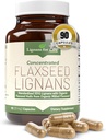 Lignans For Life Flaxseed and SDG - Omega 3 Fatty Acids, Fiber Antioksis - Shiny Coat, Digestive and Heart Health, 25 mg, 90 Capsules, 1 Pack,