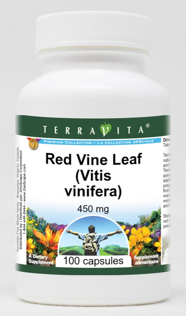 Κόκκινο Αμπελόφυλλο (Vitis vinifera) - 450 mg (100 κάψουλες, ZIN: 511411) - 3 συσκευασίες
