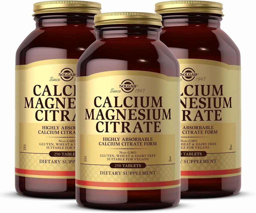 Solgardis Magnezyum Citrate, 250 Tablet (Pazar 3) - Sağlıklı Kemikleri ve Dişleri Destekler - Musculoskelet & Nervous System Support - Highly Absorbable - Non-GMO ve Vegan - 150 Toplam Hizmetler