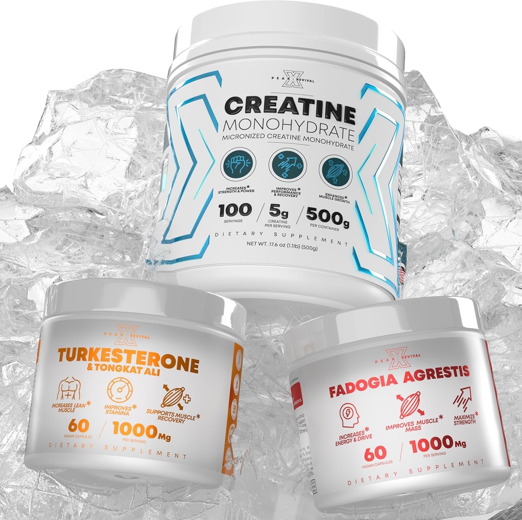 Fadogia Agrestis+ Performance Creatine Monohydrate Powder Supplement + Turkesterone & Tongkat Ali Χωρίς γλουτένη, Μη ΓΤΟ, Vegan (60 κάψουλες)