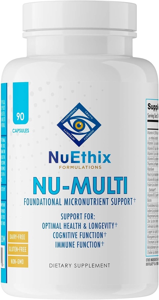 NuEthix Formulations Nu-Multi Foundational Micronutrient Υποστηρίξτε το συμπλήρωμα διατροφής, 90 κάψουλες
