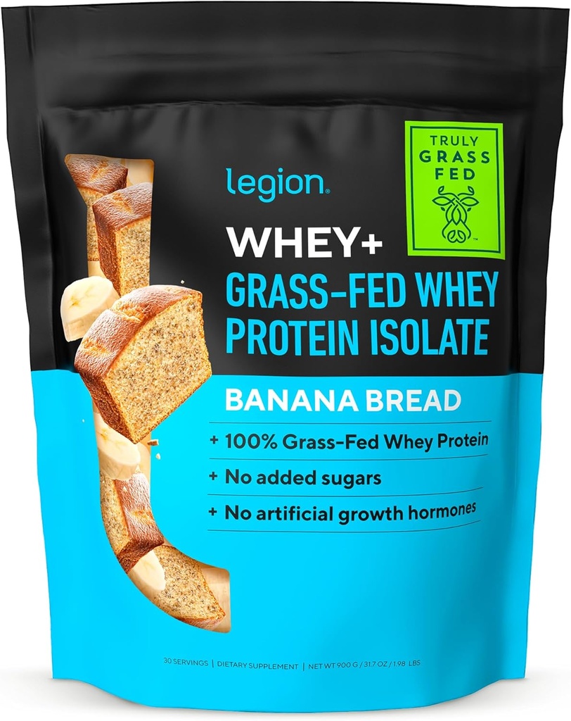 LEGION Whey+ Protein, Grass Fed Cows - Whey Protein Isolate Toz Low Calorie, Non-GMO, Sugar Free, Lactose ve Gluten Free, All Natural Protein Toz for Men & Women (30 hizmet)