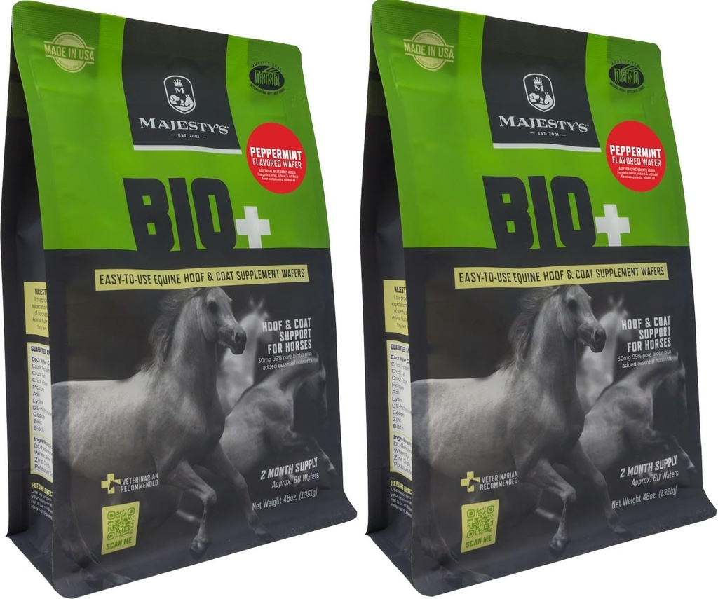 Majestelerinin Peppermint Flavored Biotin Wafers - Superior Horse/Equine Hoof ve Coat Support Supplement - Copper, çinko, Lysine, Methionine