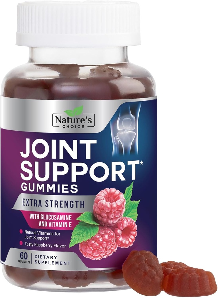 Κοινή υποστήριξη Gummies Επιπλέον δύναμη Glucosamine Gummy συμπλήρωμα με βιταμίνη Ε - Φυσικό Cartilage & κοινή υγεία & ευελιξία Υποστήριξη, καλύτερη υποστήριξη Glucosamine Chew για άνδρες & γυναίκες - 60 Gummies