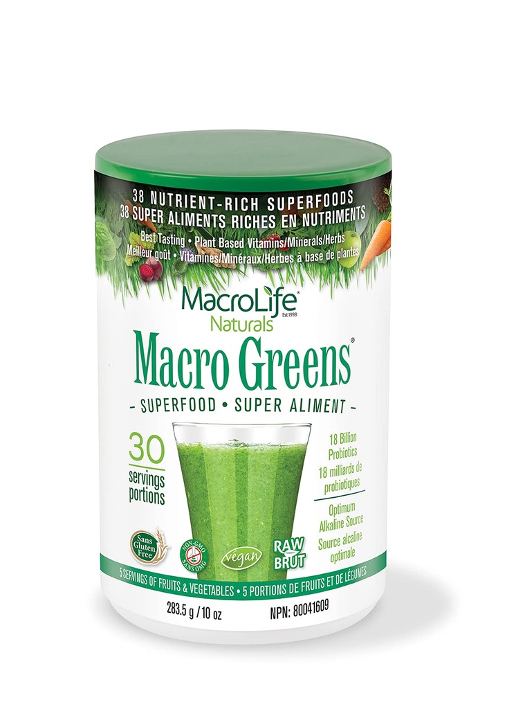 Macrolife Naturals Πράσινη σκόνη, 10 oz