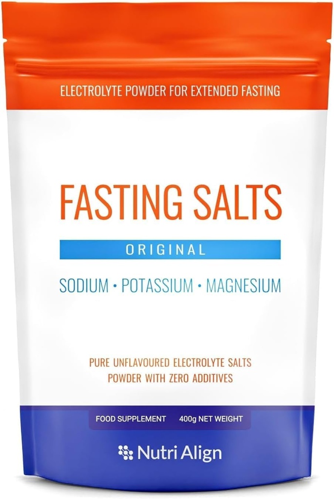 Nutri-Align Fasting Salts Electrolytes Powder | 400g Sodium Potassium Magnesium Electrolytes | Pure Unflavoured Electrolytes for Extended and Intermittent Fasting | Sugar Free & Filler Free