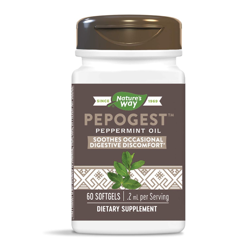 Nature's Way Pepogest Enteric-Coated Peppermint Oil, Gastrointestinal Comfort, 60 Kont (Pack of 2)