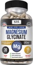 Kaya Naturals Γλυκινικό μαγνήσιο 183mg ανά καψάκιο, Χηλικό για μέγιστη απορρόφηση, μη ΓΤΟ, χωρίς γλουτένη Γαλακτοκομικά & Σόγια, Υποστηρίζει τους μυς και την υγεία της καρδιάς 30 Μέτρα