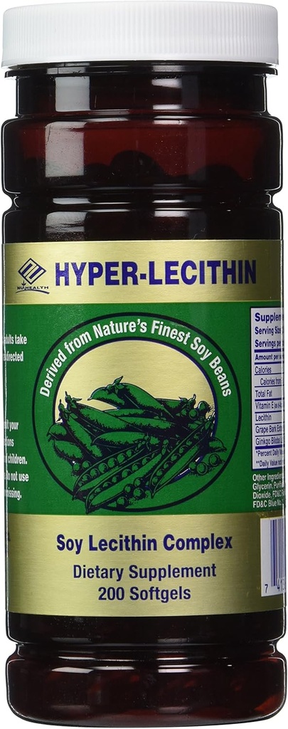 Nu Health Hyper-lecithin (200 Softgels) Soy Lecithin Kompleksi