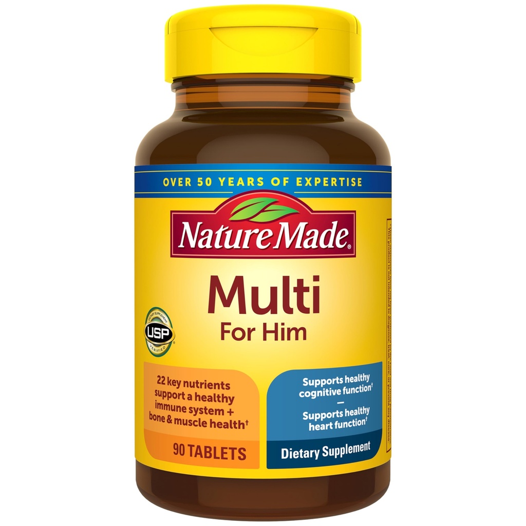 Doğa O için Çokvitamin Yaptı, Demir, Günlük Beslenme Desteği ile Erkekler, Doğa Çok Erkekler Vitaminleri ve Mineraller, 90 Tablet, 90 Gün Supply