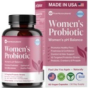 Kadınlar için probiyotikler, PH Balance & Vaginal Health Support, 50 Milyar CFU Per Serve, Gut, Digestive & Urinary Tract Care, Lactobacillus & Prebiyotiks, 60 Capsules
