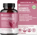 Kadınlar için probiyotikler, PH Balance & Vaginal Health Support, 50 Milyar CFU Per Serve, Gut, Digestive & Urinary Tract Care, Lactobacillus & Prebiyotiks, 60 Capsules