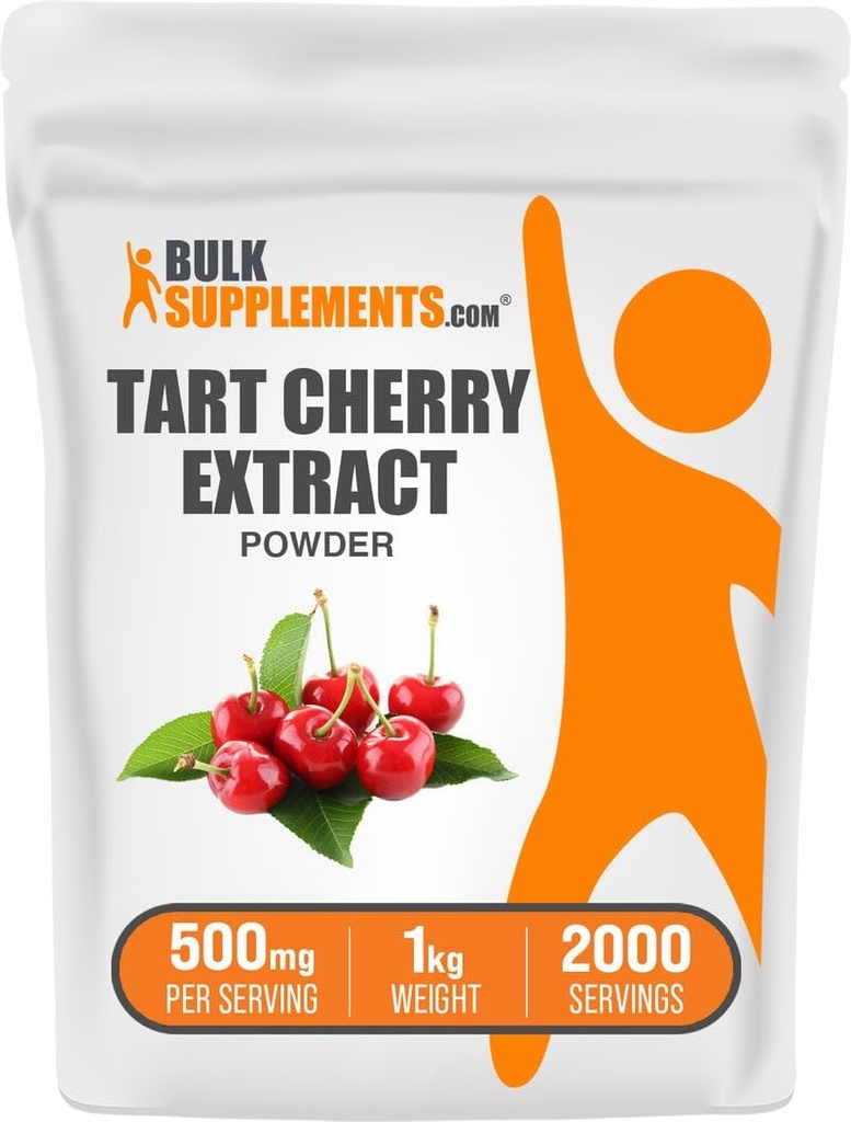 BulkSupplements.com Tart Cherry Extract Toz - Tart Cherry Supplement, Herbal Supplement - Antioksi Kaynağı, Gluten Free, 500 mg per Service, 1kg (2.2 lbs) (Pazar 1)