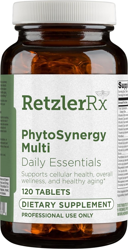 PhytoSynergy Multi w/o Iron Dr. RetzlerRxTM - 120 Tablet - Vitaminler ve Mineraller gelişmiş w/bioaktif Plant bileşikler - Lutein, Zeaxanthin, Lycopene ve Resveratrol