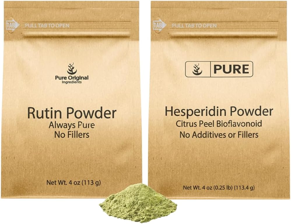 PURE αρχικό ΣΥΣΤΑΤΙΚΑ Hesperidin σκόνη και σκόνη Rutin Bundle, 4 oz κάθε, πάντα καθαρό, συμπλήρωμα διατροφής, εργαστήριο Επαληθευμένο
