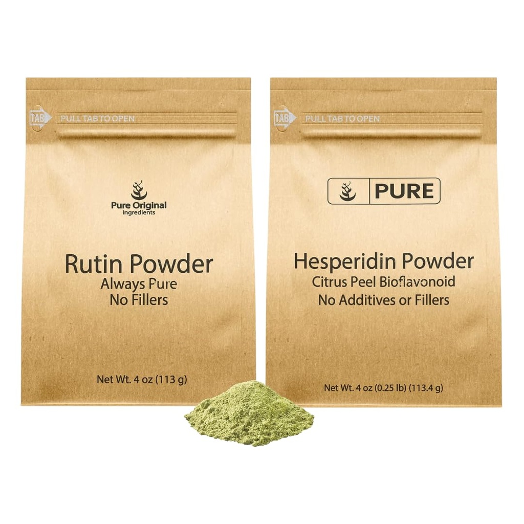 PURE αρχικό ΣΥΣΤΑΤΙΚΑ Hesperidin σκόνη και σκόνη Rutin Bundle, 4 oz κάθε, πάντα καθαρό, συμπλήρωμα διατροφής, εργαστήριο Επαληθευμένο