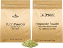 PURE αρχικό ΣΥΣΤΑΤΙΚΑ Hesperidin σκόνη και σκόνη Rutin Bundle, 4 oz κάθε, πάντα καθαρό, συμπλήρωμα διατροφής, εργαστήριο Επαληθευμένο