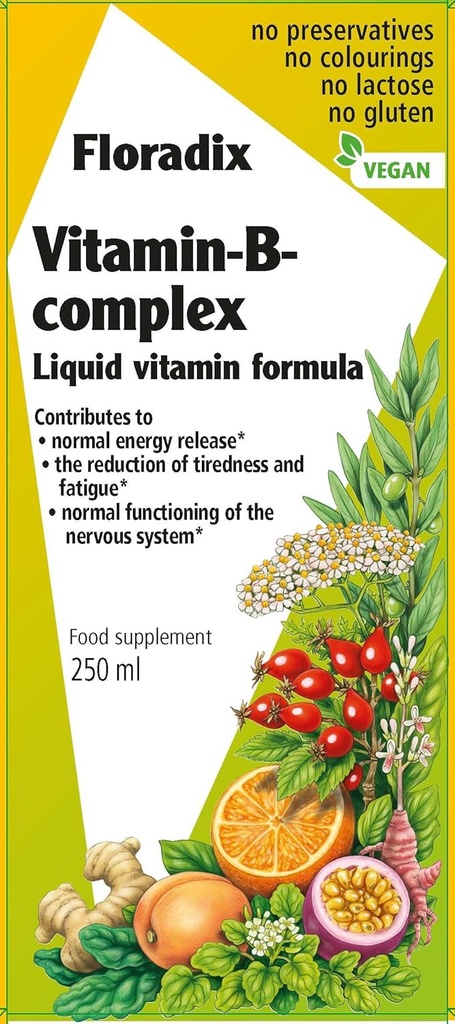 Floradix Vitamin B Kompleksi Sıvı Formula, 250 ml
