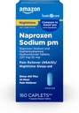Basic Care All Night Pain Reliver PM, Naproxen Sodium, 220 mg/Diphenhydramine Hydrochloride, 25 mg δισκία, Pain Reliever/Nighttime Sleep- Aid, 160 Count